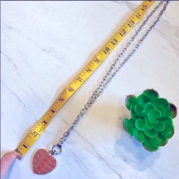 MARC BY MARC JACOBS-Orange & Silver Look Chunky Deco Heart Statement Necklace - Picture 5 of 7